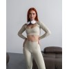 Жіночий безшовний комплект в рубчик Leggings Rib + Crop Top 17